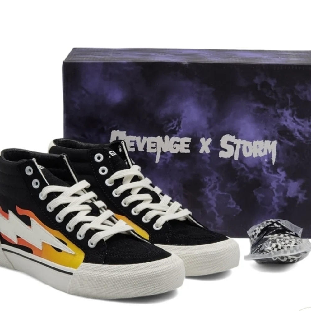 Black and Orange Sneakers